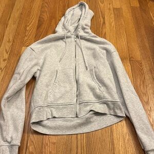 Marshall’s plain light grey zip up, cropped size large women’s